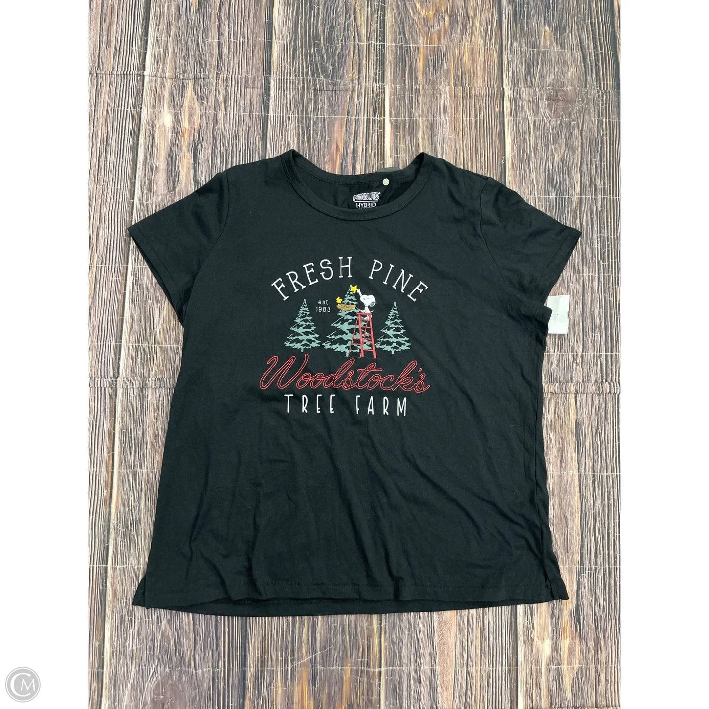 Top Short Sleeve By Clothes Mentor In Black, Size: 1x