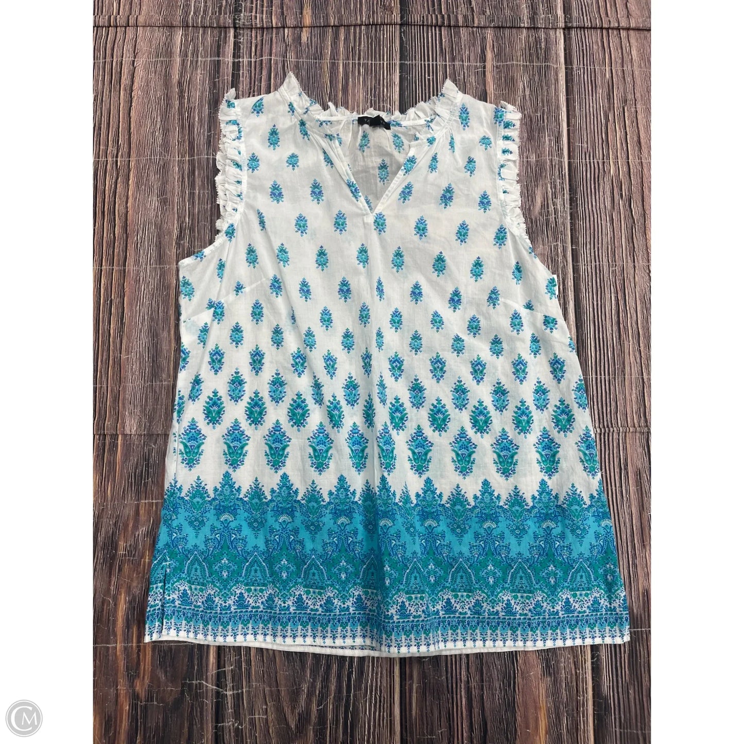 Tank Top By Talbots In Blue & White, Size: S