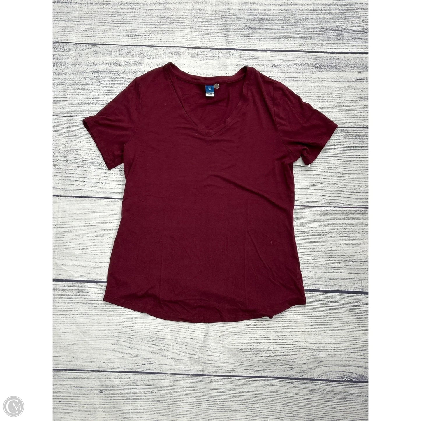 Top Short Sleeve Basic By Old Navy In Maroon, Size: Xs