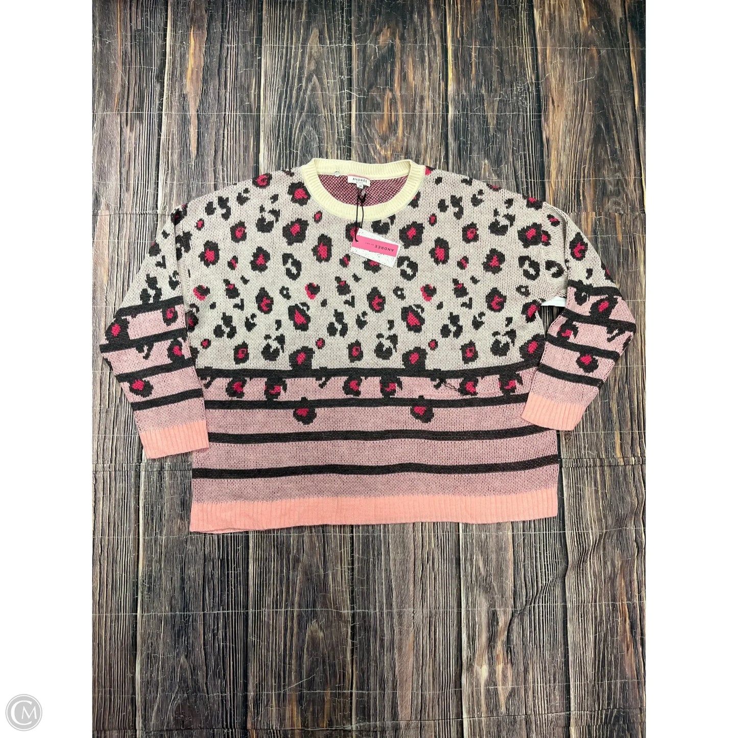 Sweater By Andree By Unit In Pink, Size: 2x