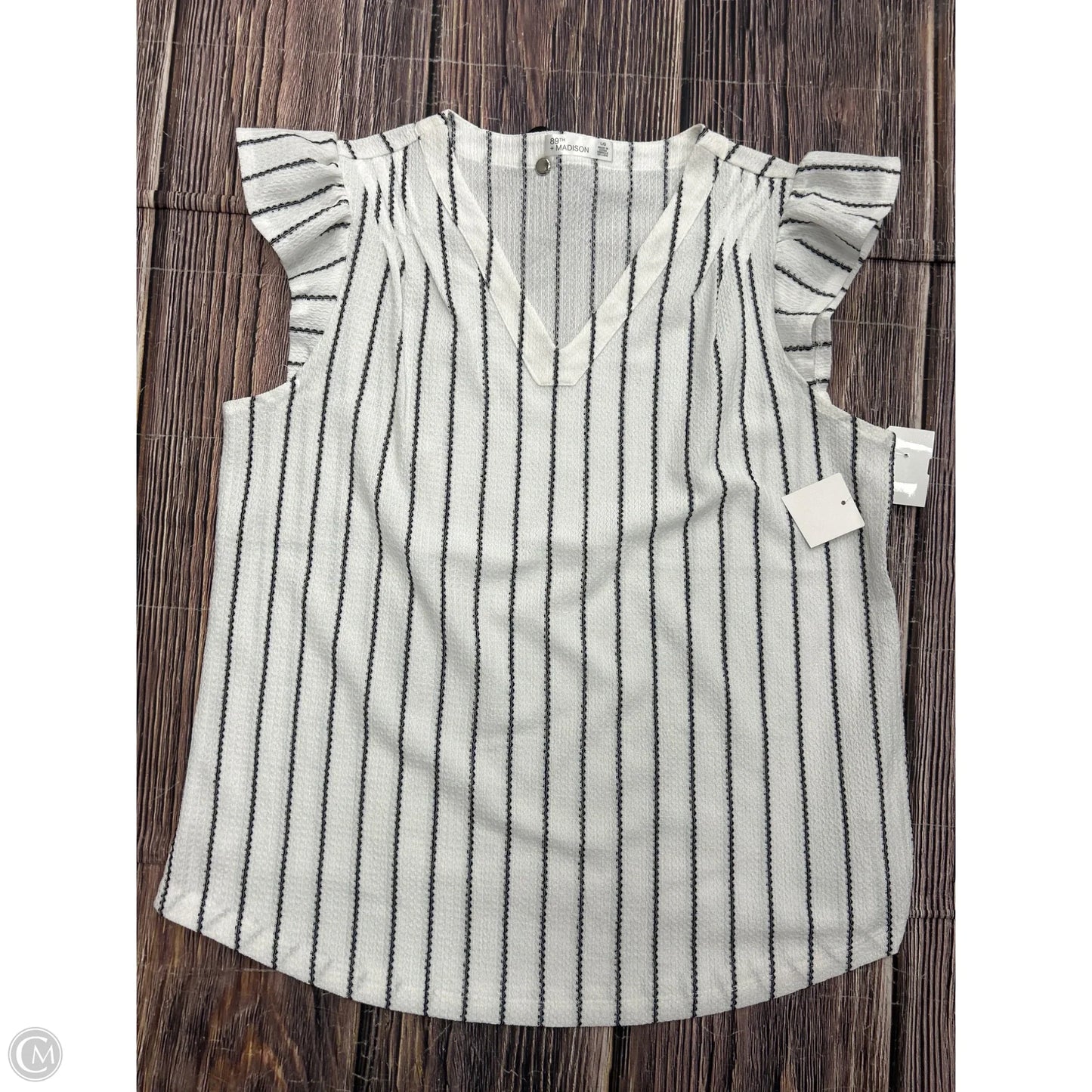 Top Short Sleeve By 89th And Madison In Striped Pattern, Size: L