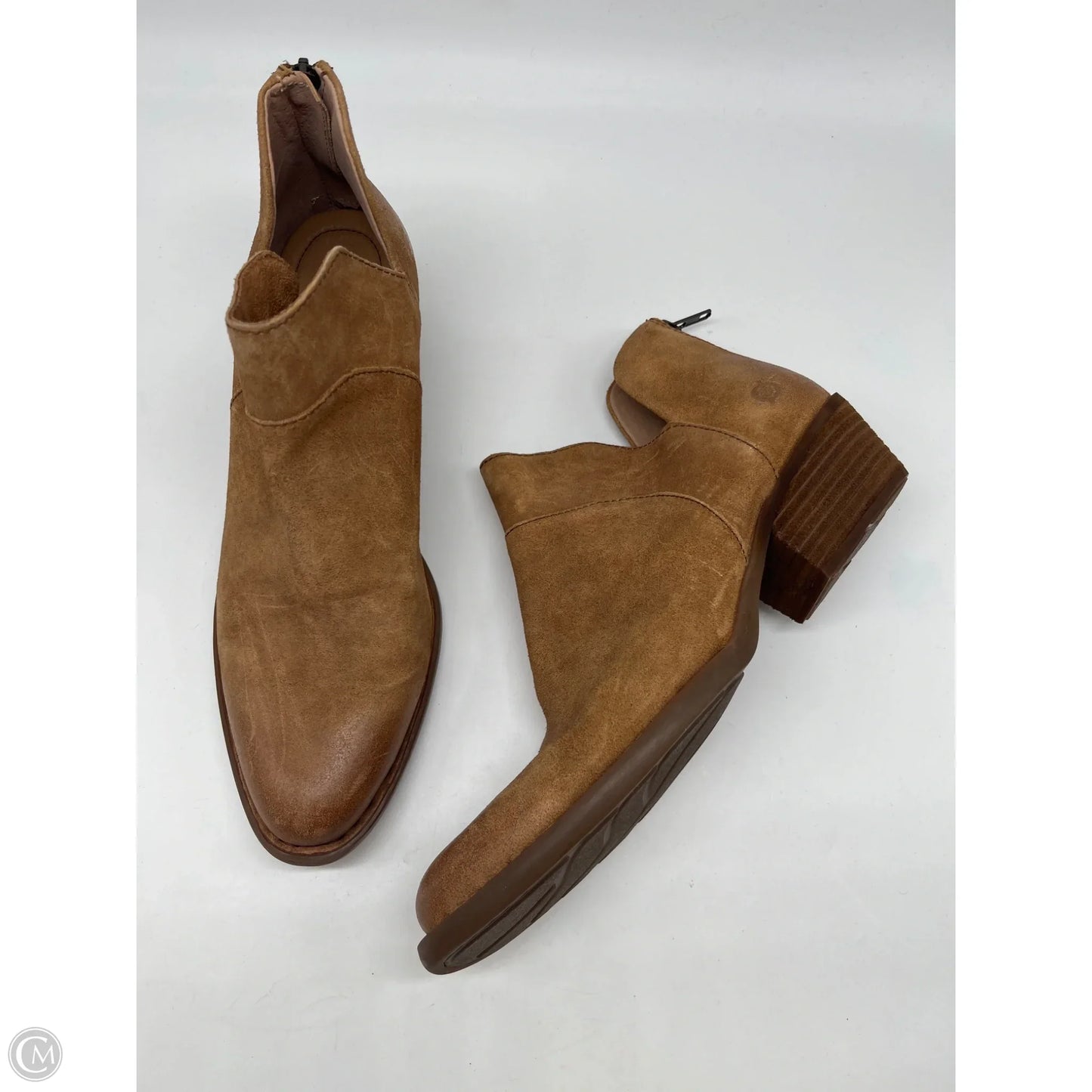 Boots Ankle Heels By Born In Brown, Size: 11