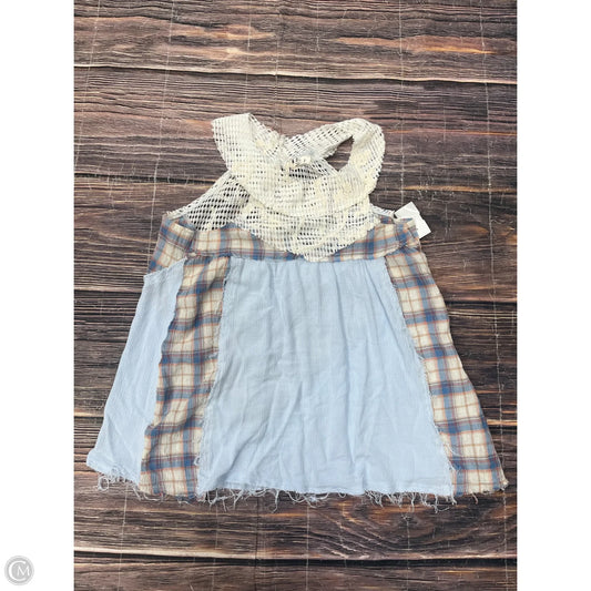Tank Top By Pol In Blue & Cream, Size: S