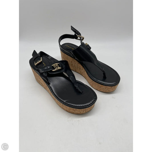 Sandals Heels Platform By Tommy Hilfiger In Black, Size: 7