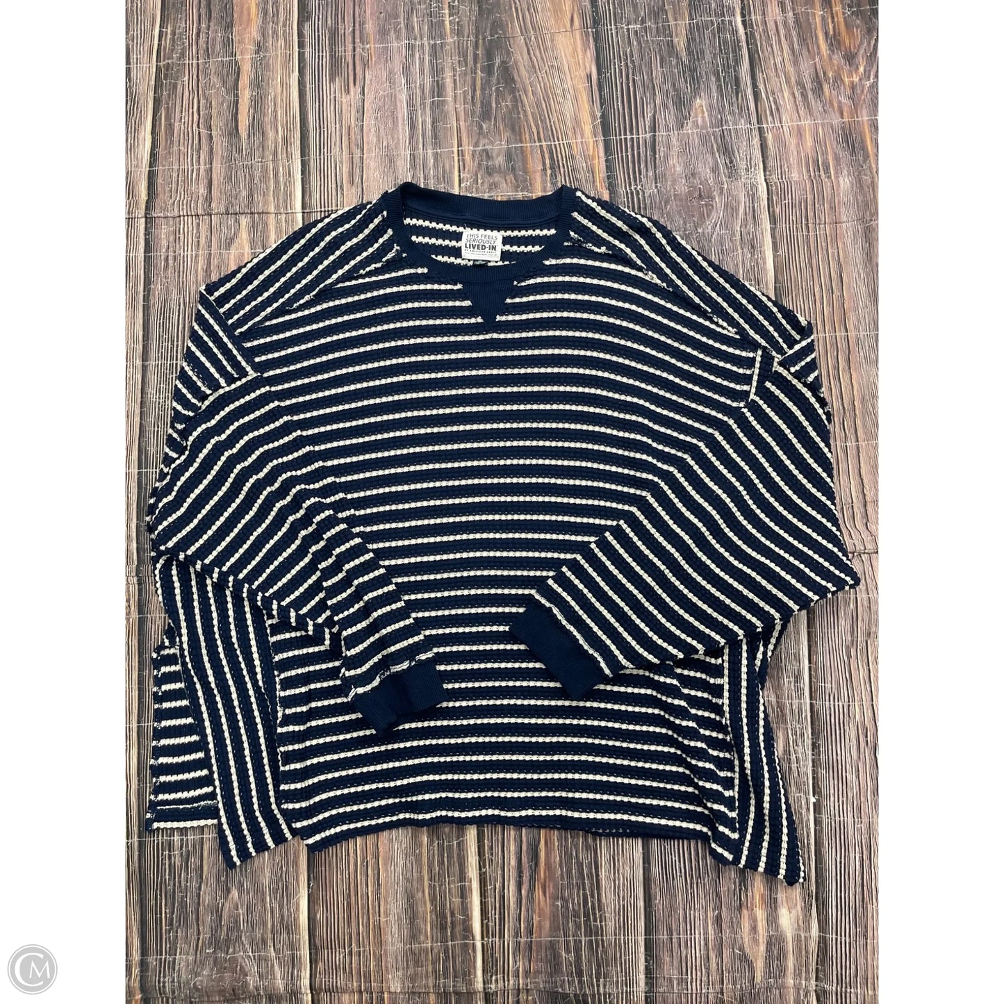 Top Long Sleeve By American Eagle In Navy, Size: 1x