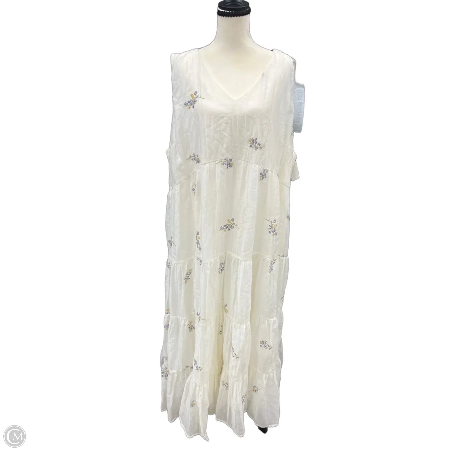 Dress Casual Maxi By Clothes Mentor In Cream, Size: 3x