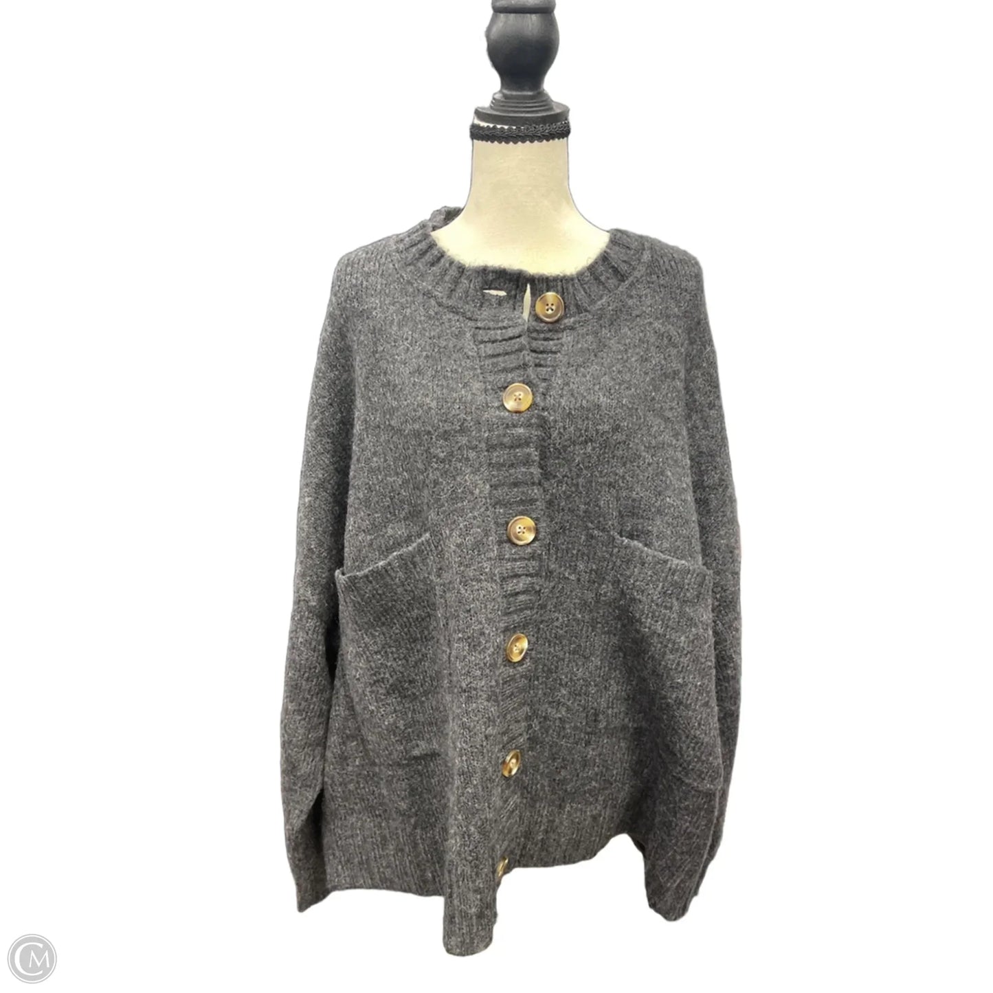 Sweater Cardigan By Next In Grey, Size: Xl