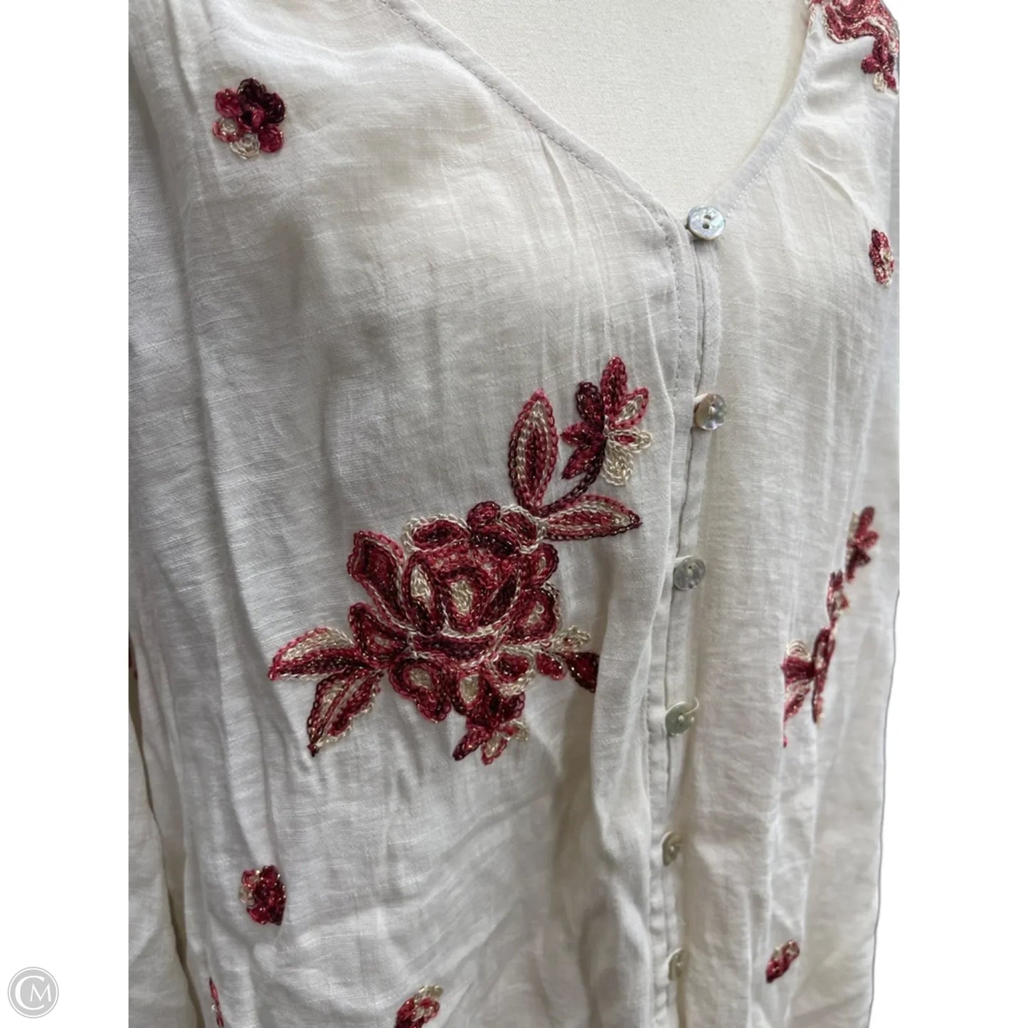 Top Long Sleeve By Clothes Mentor In Tan, Size: 1x