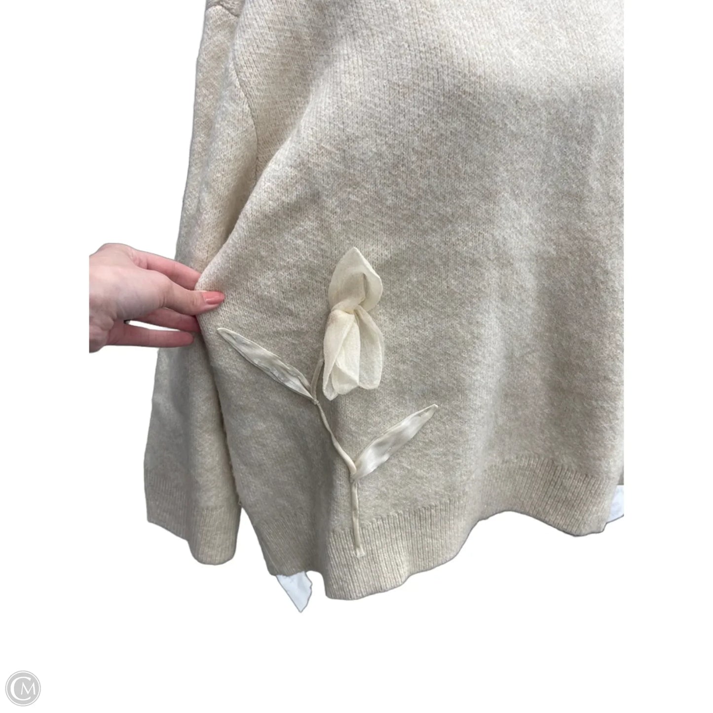 Sweater By Anthropologie In Tan, Size: L