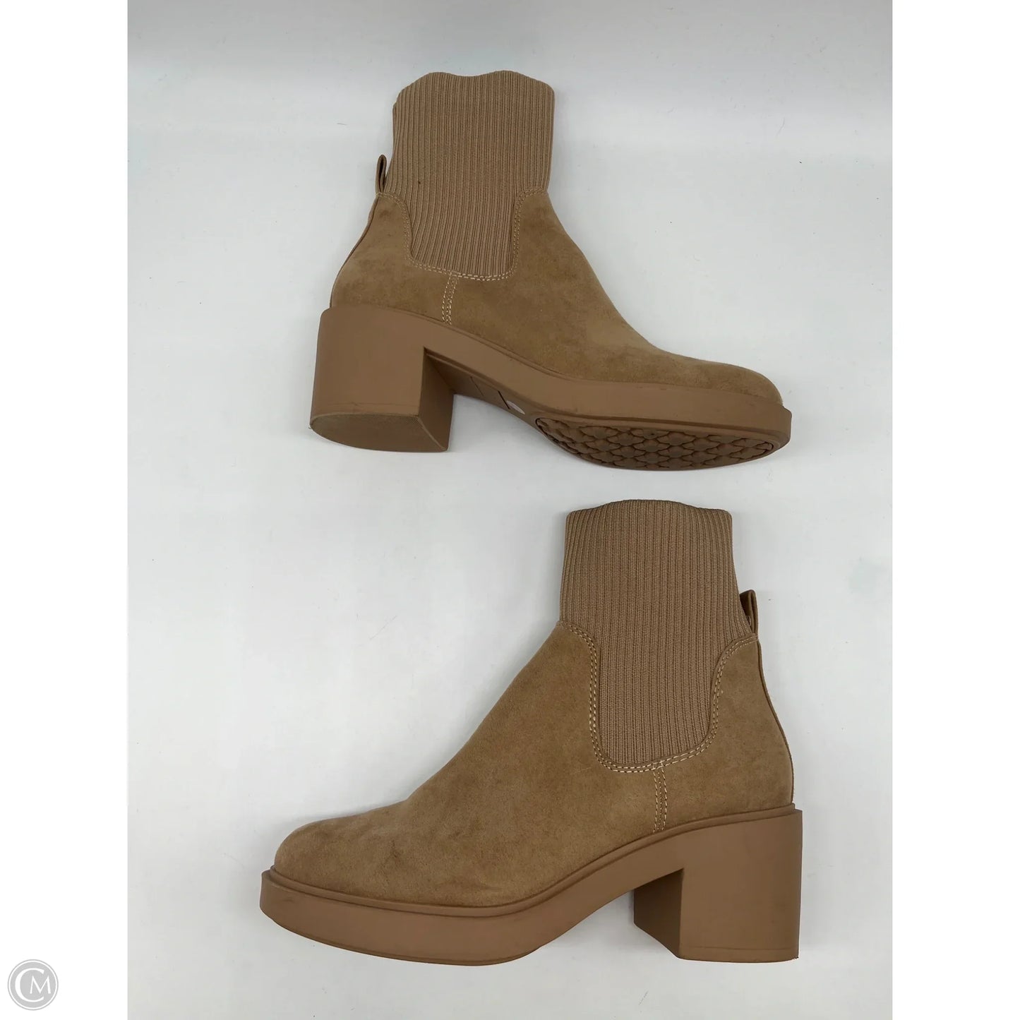 Boots Ankle Heels By Anne Klein In Tan, Size: 8.5