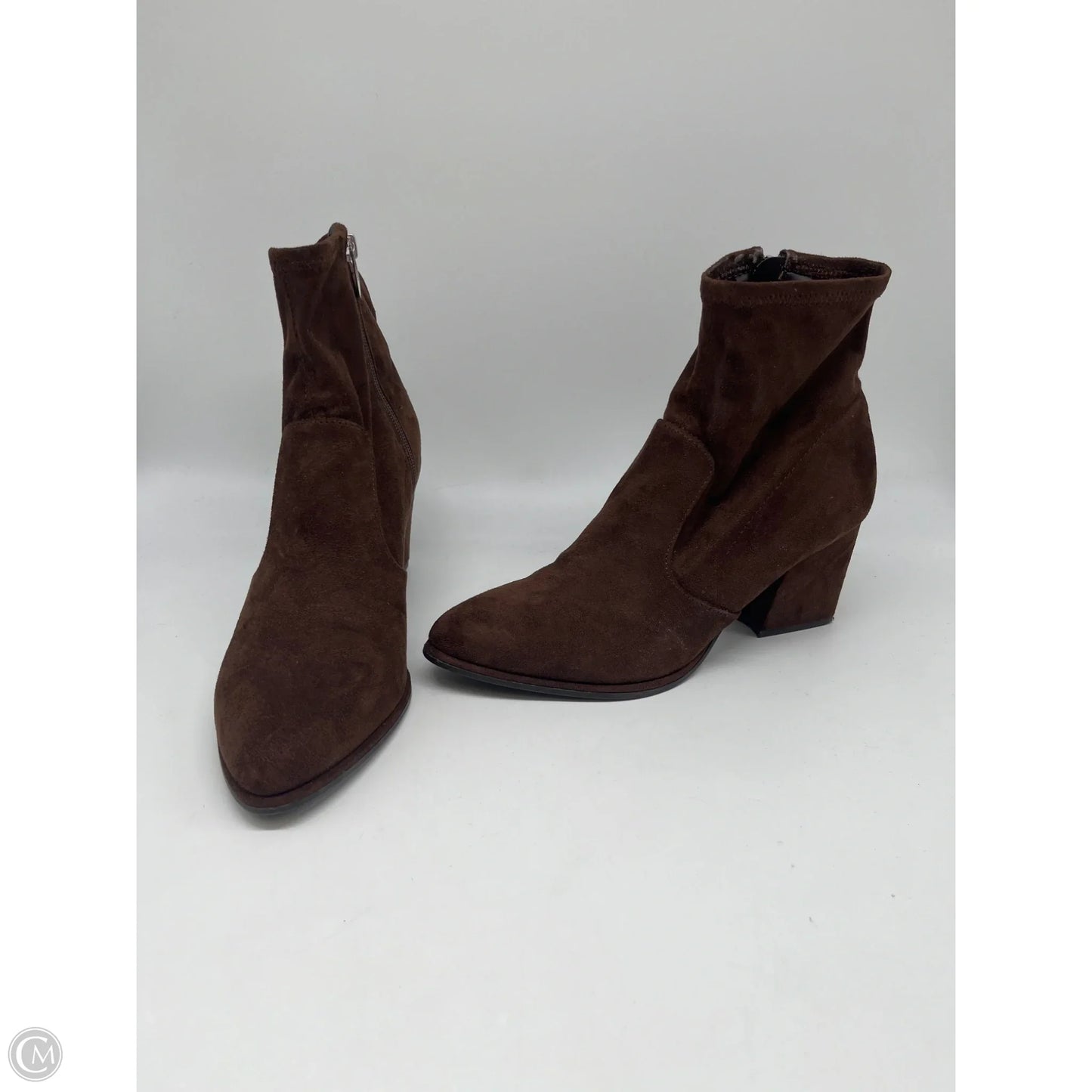 Boots Ankle Heels By Marc Fisher In Brown, Size: 8.5