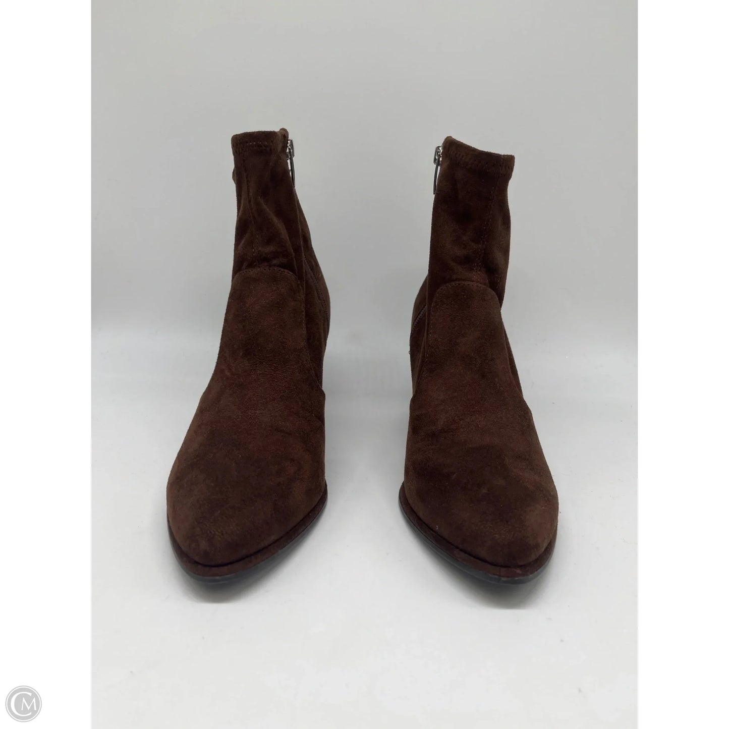 Boots Ankle Heels By Marc Fisher In Brown, Size: 8.5