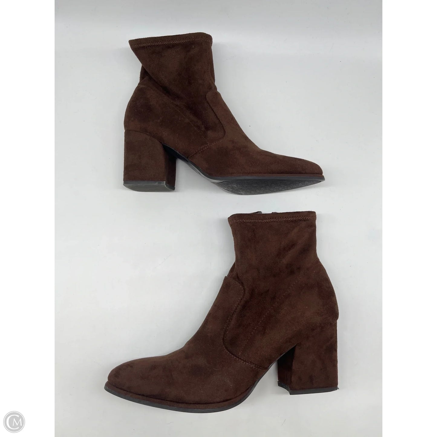 Boots Ankle Heels By Marc Fisher In Brown, Size: 8.5