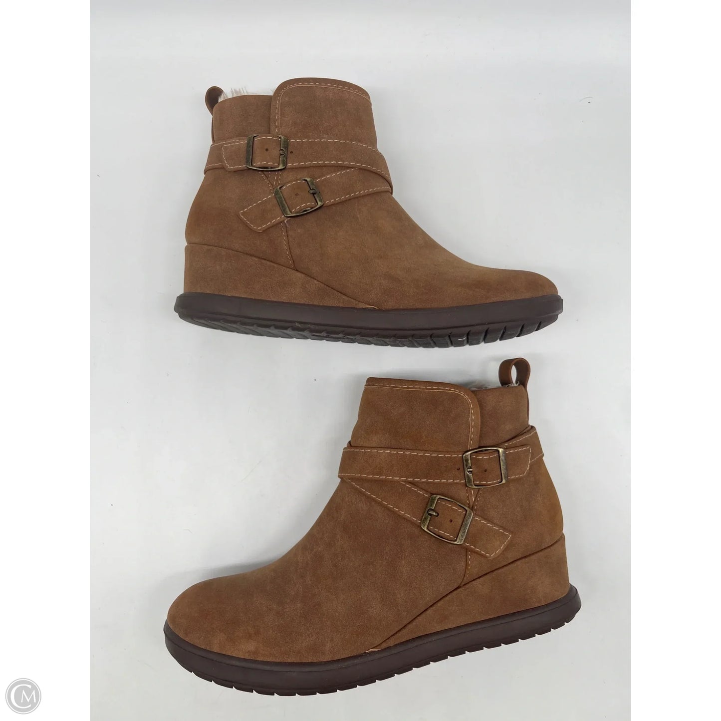 Boots Ankle Flats By Sofft In Brown, Size: 7.5