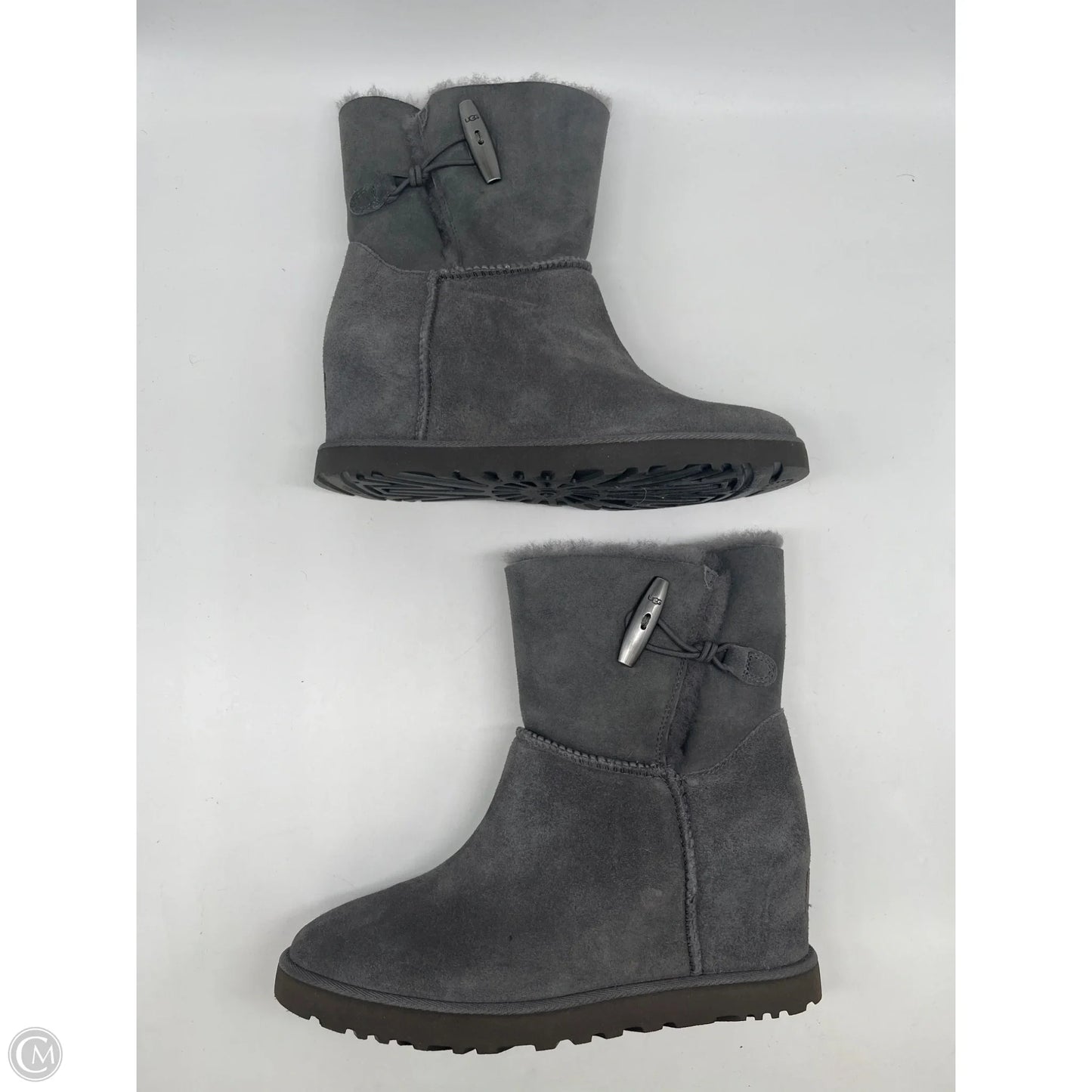 Boots Designer By Ugg In Grey, Size: 7.5