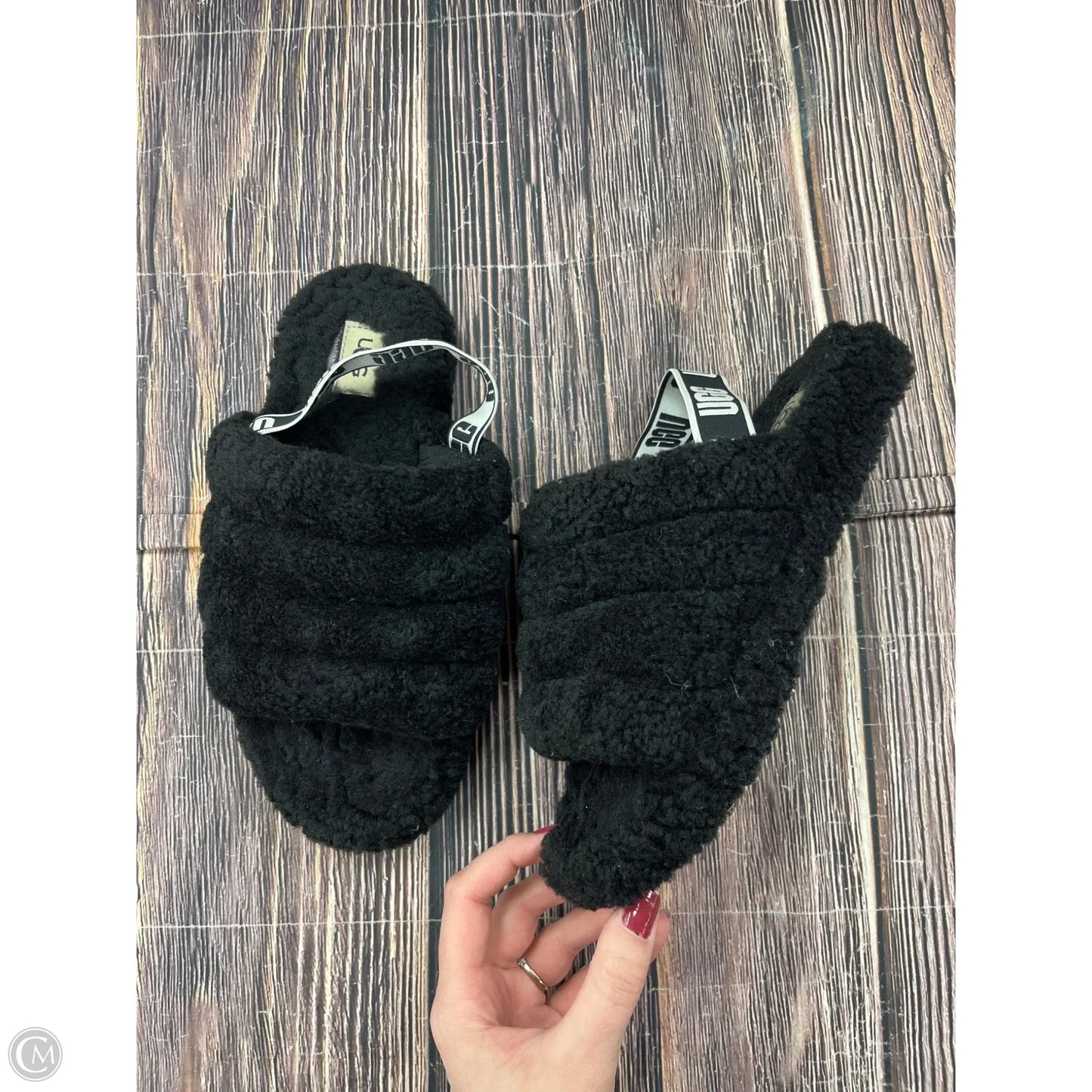 Sandals Designer By Ugg In Black, Size: 6