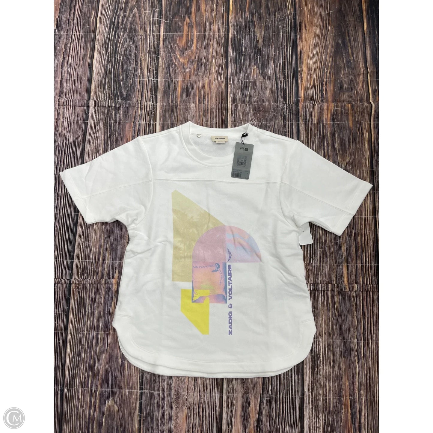 Top Short Sleeve By Zadig And Voltaire In White, Size: M