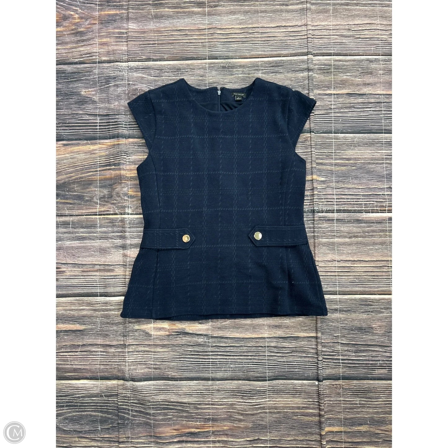 Top Short Sleeve By Ann Taylor In Navy, Size: S
