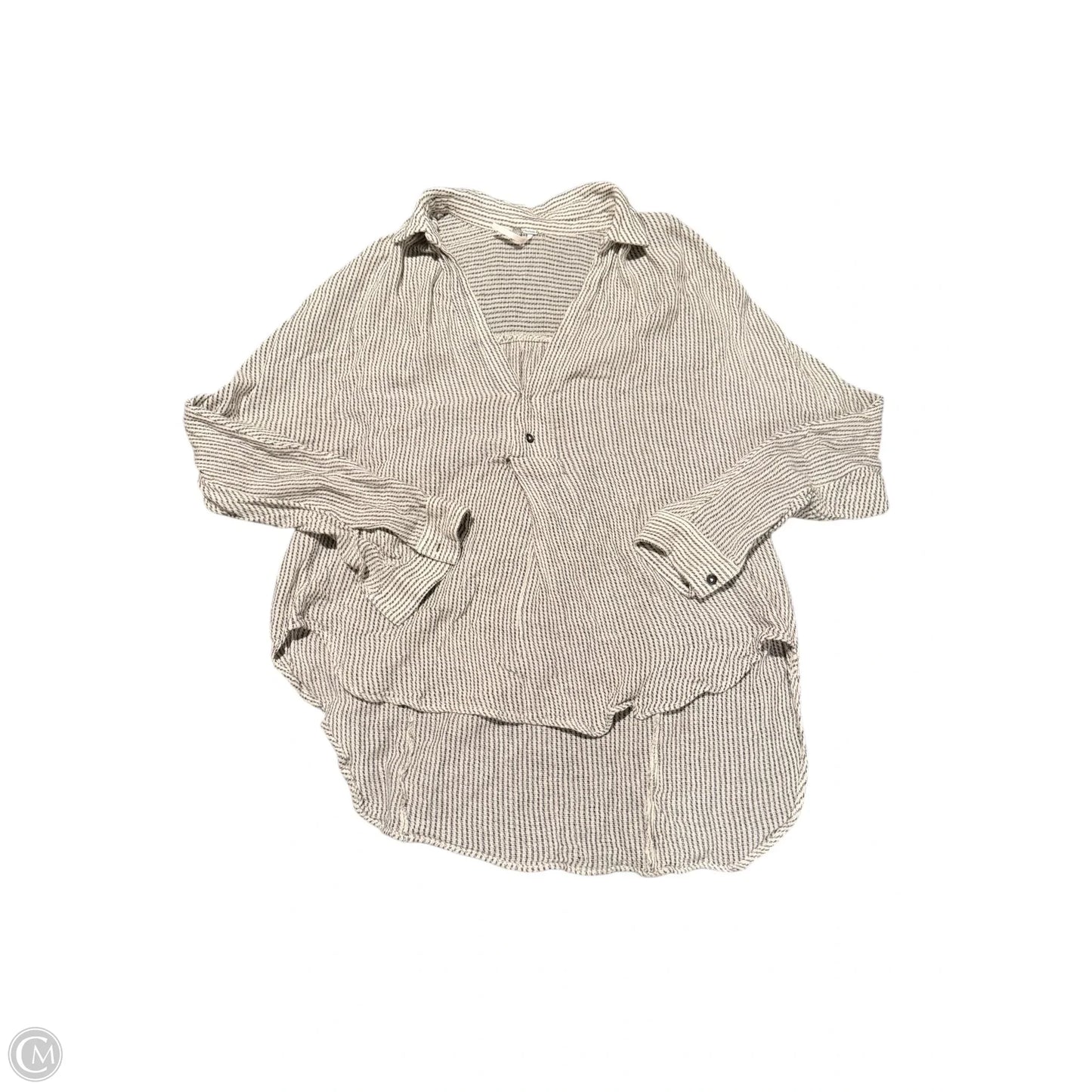 Top Long Sleeve By Free People In Black & White, Size: M