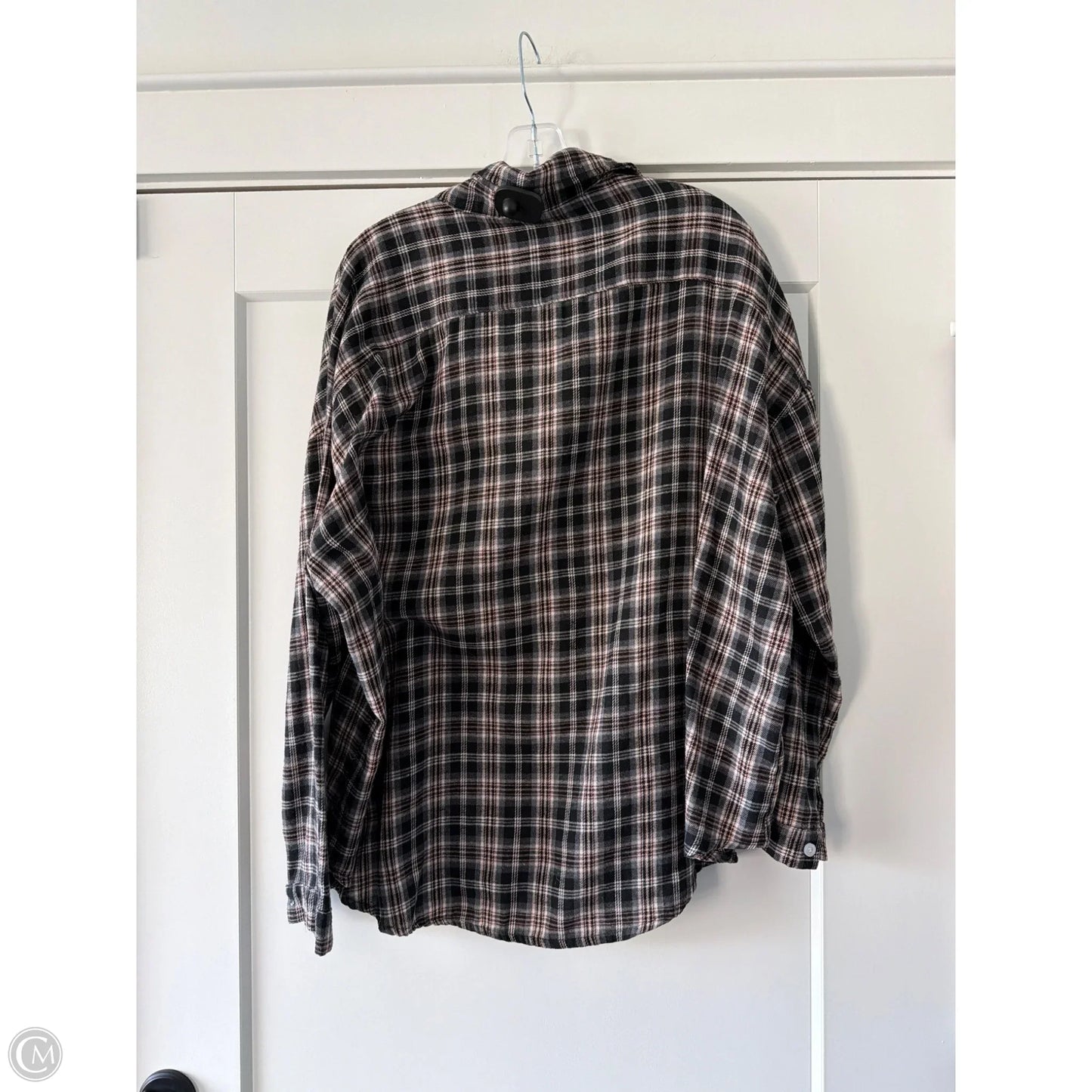 Top Long Sleeve By Adora In Plaid Pattern, Size: L