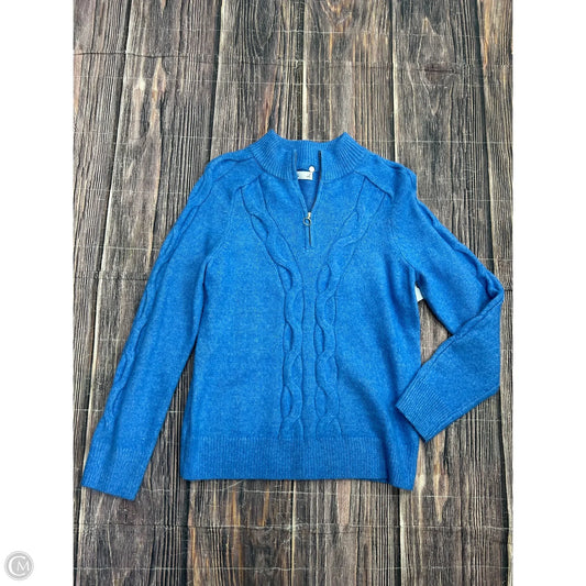 Sweatshirt Collar By Croft And Barrow In Blue, Size: M