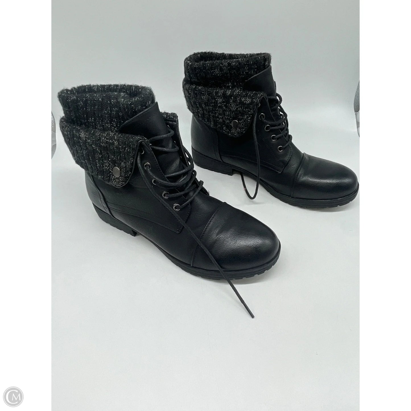 Boots Ankle Heels By Clothes Mentor In Black, Size: 11