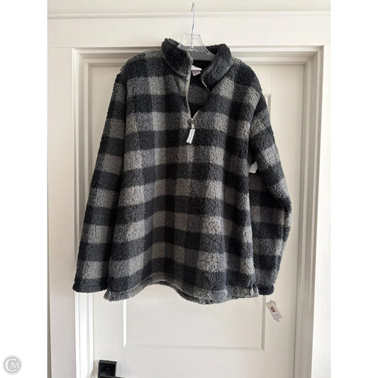 Jacket Fleece By Clothes Mentor In Black & Grey, Size: Xl