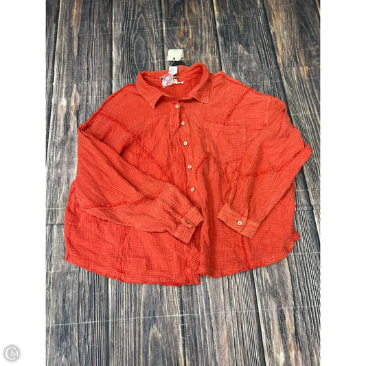 Top Long Sleeve By Easel In Red, Size: S