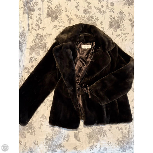 Coat Faux Fur & Sherpa By Calvin Klein In Brown, Size: Xl