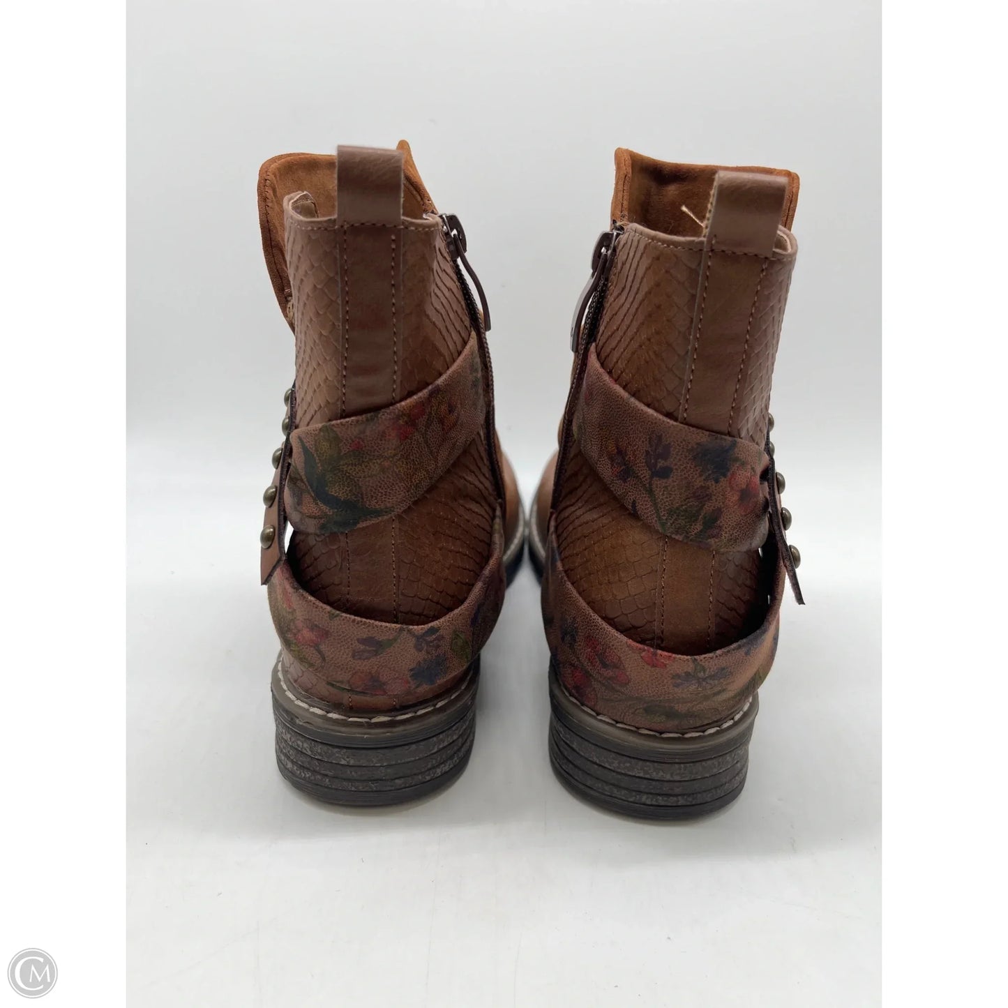 Boots Ankle Heels By Clothes Mentor In Brown, Size: 8