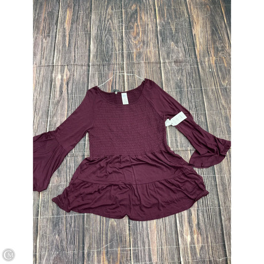 Top Long Sleeve By Time And Tru In Purple, Size: L