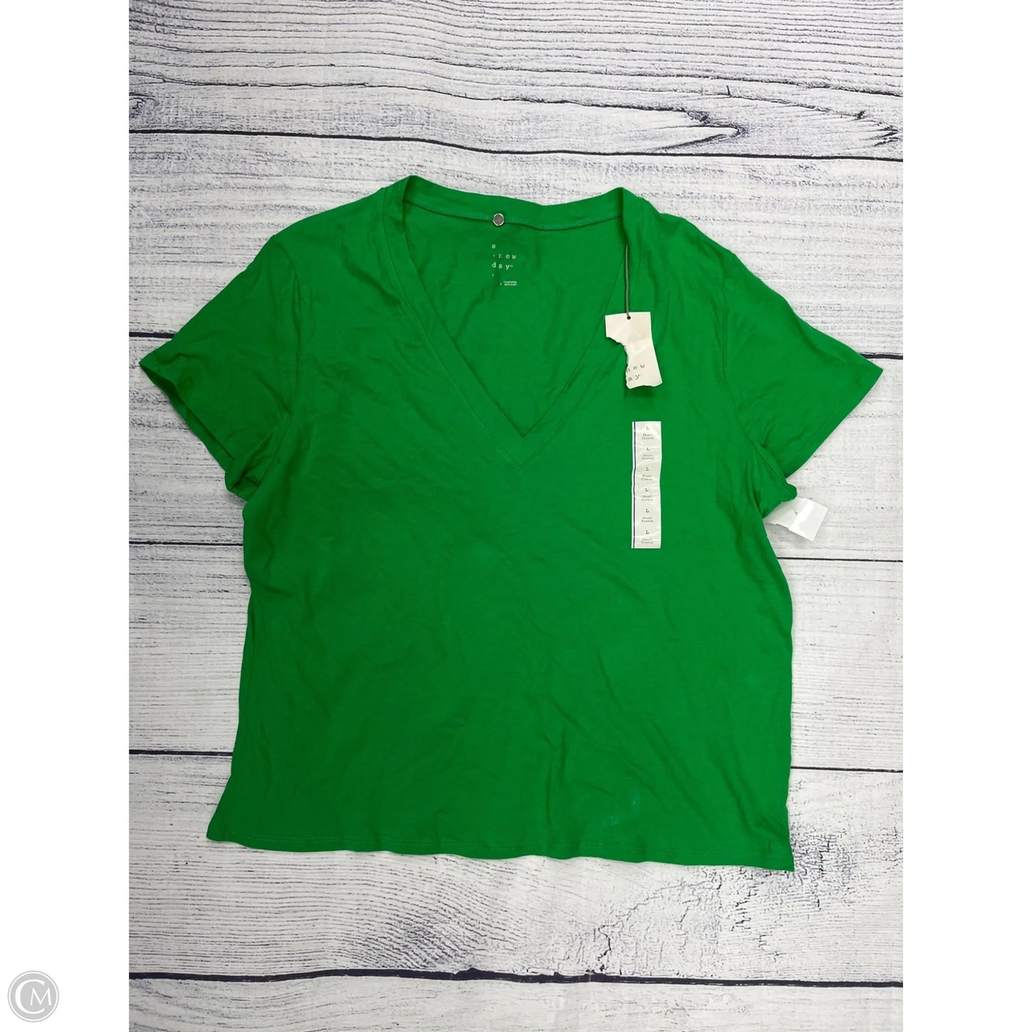 Top Short Sleeve Basic By A New Day In Green, Size: L