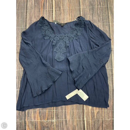 Top Long Sleeve By Zac And Rachel In Navy, Size: L