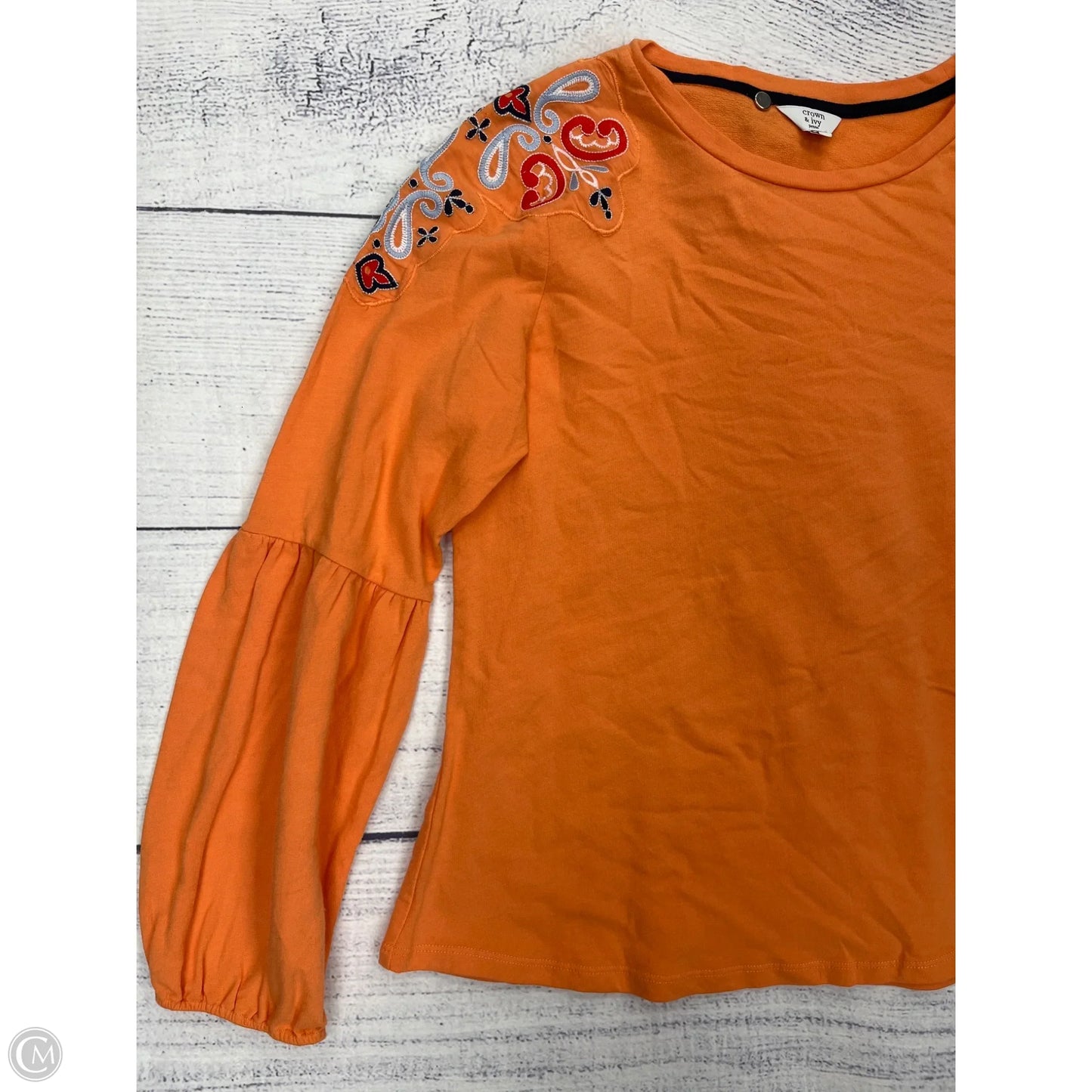 Top Long Sleeve By Crown And Ivy In Orange, Size: Lp