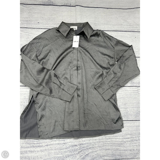 Top Long Sleeve By Willow & Root In Grey, Size: S