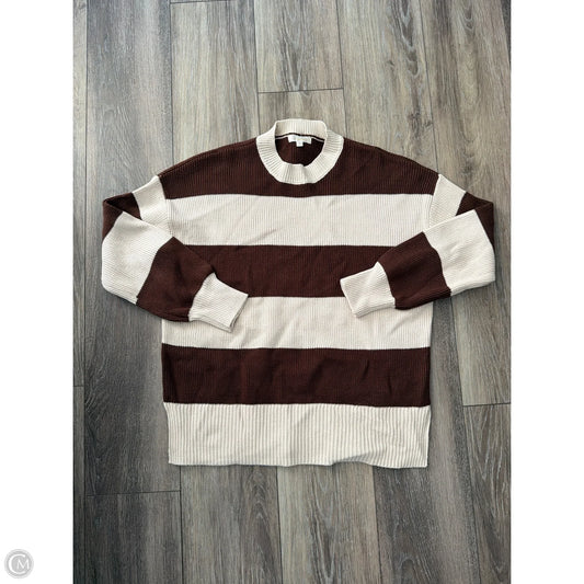 Sweater By Moon And Madison In Brown & Cream, Size: S