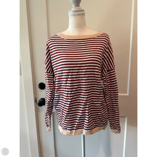 Top Long Sleeve By Dokotoo In Red & White, Size: S