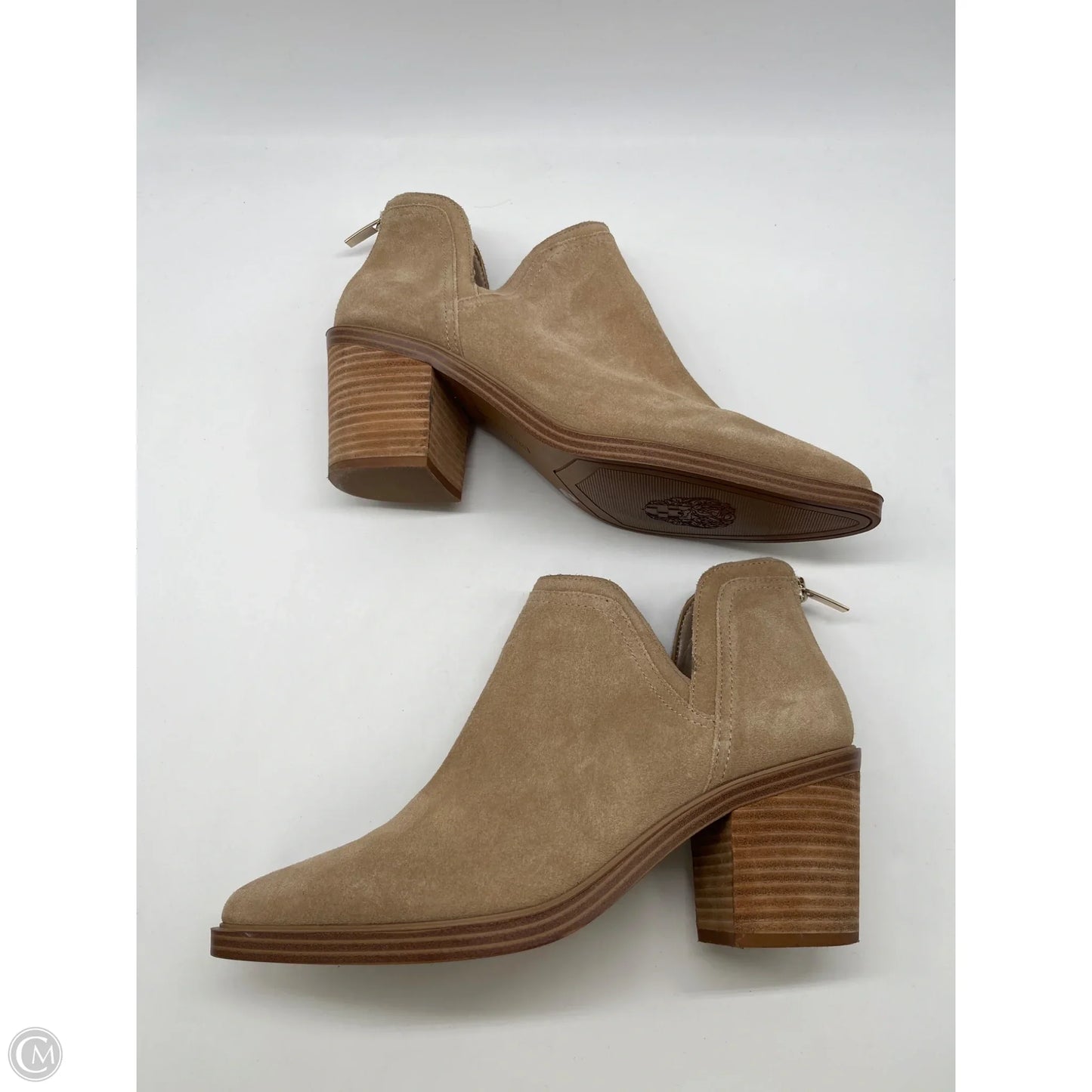 Boots Ankle Heels By Vince Camuto In Tan, Size: 9.5