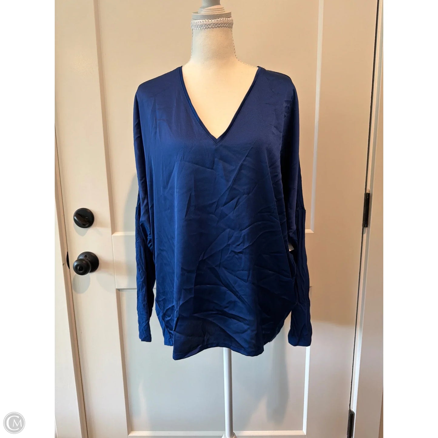 Top Long Sleeve By White House Black Market In Blue, Size: L