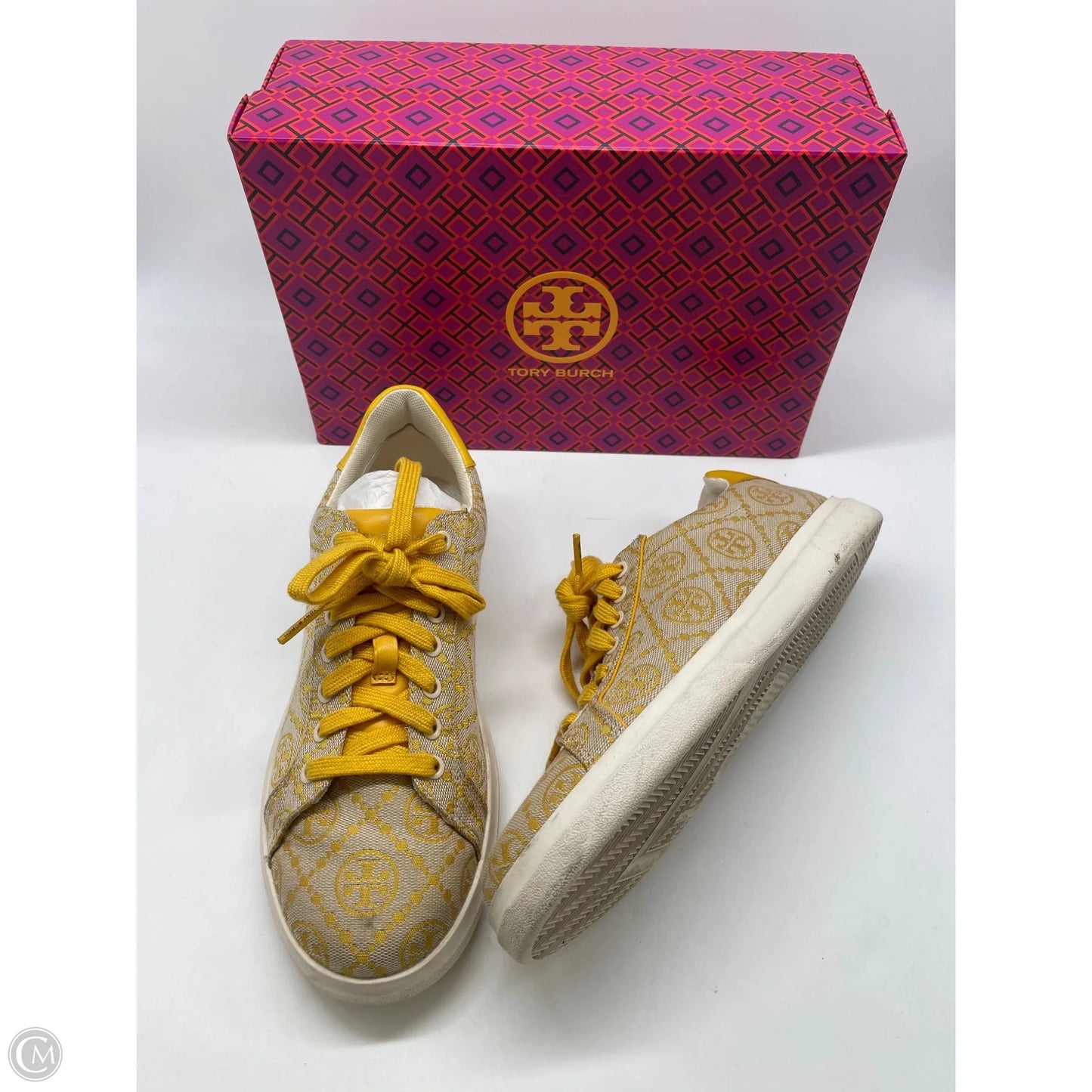 Shoes Designer By Tory Burch In Tan & Yellow, Size: 8