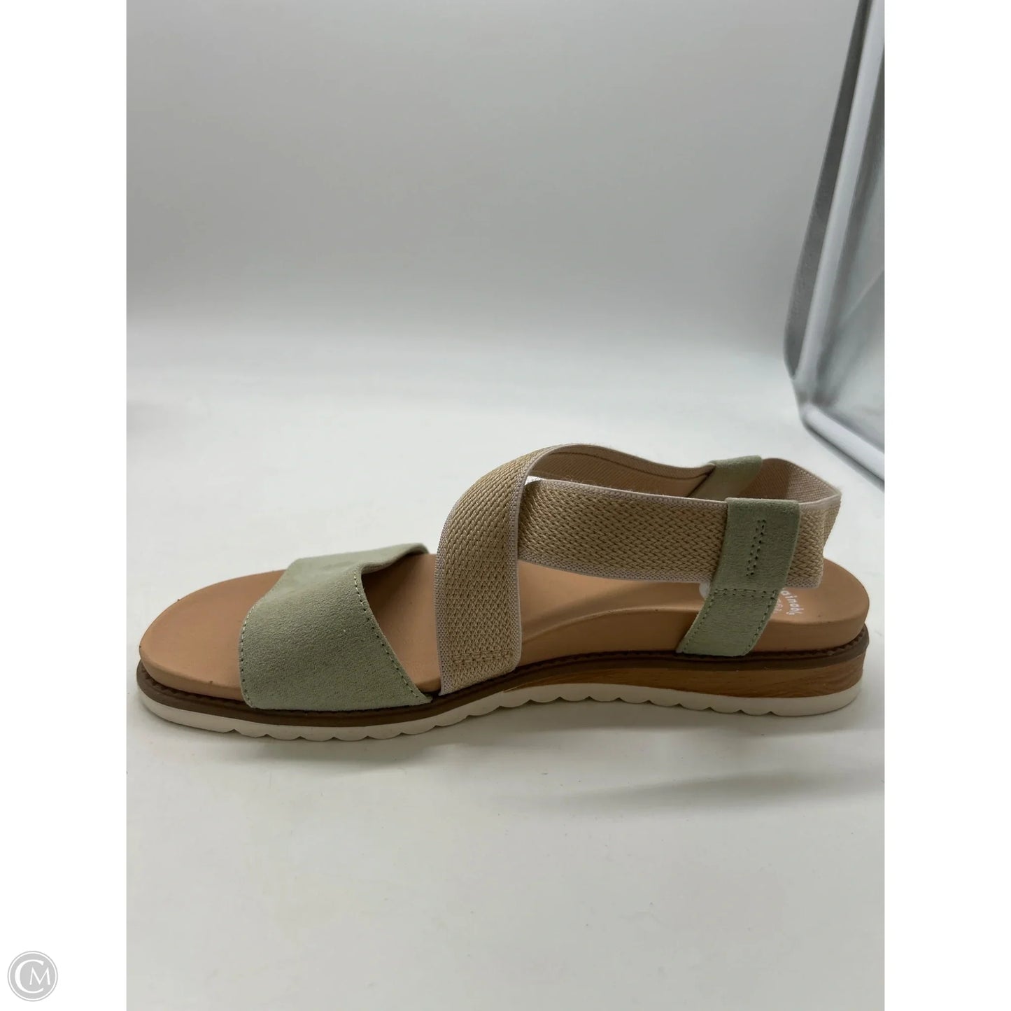 Sandals Flats By Dr Scholls In Green & Tan, Size: 7