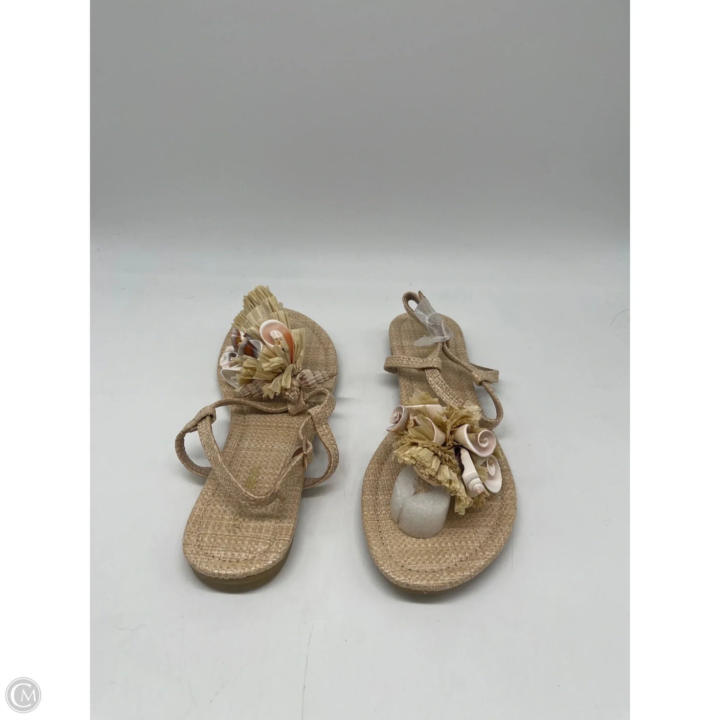 Sandals Flats By Fashion Nova In Tan, Size: 7.5