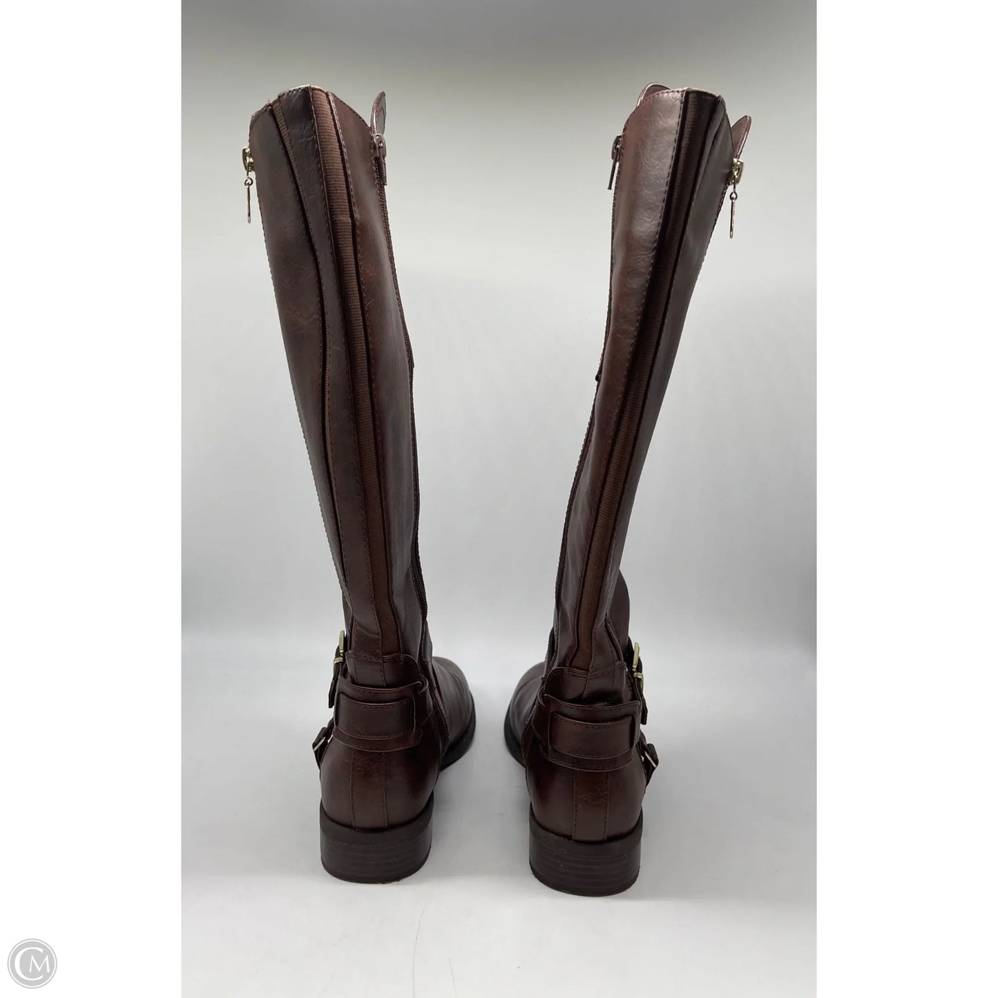 Boots Mid-calf Heels By Guess In Brown, Size: 10