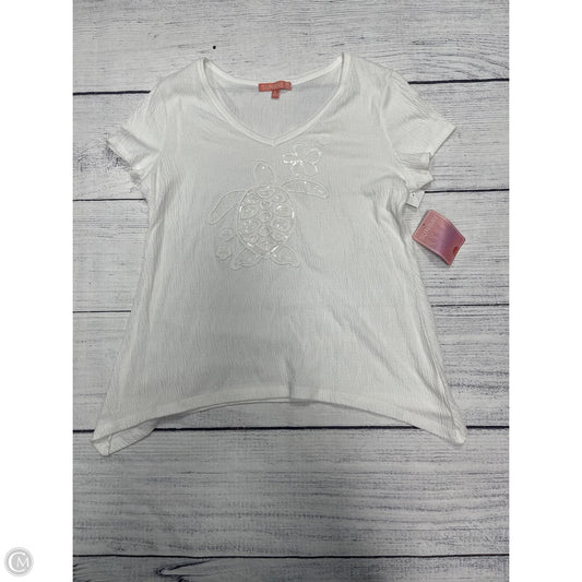 Top Short Sleeve By Clothes Mentor In White, Size: M