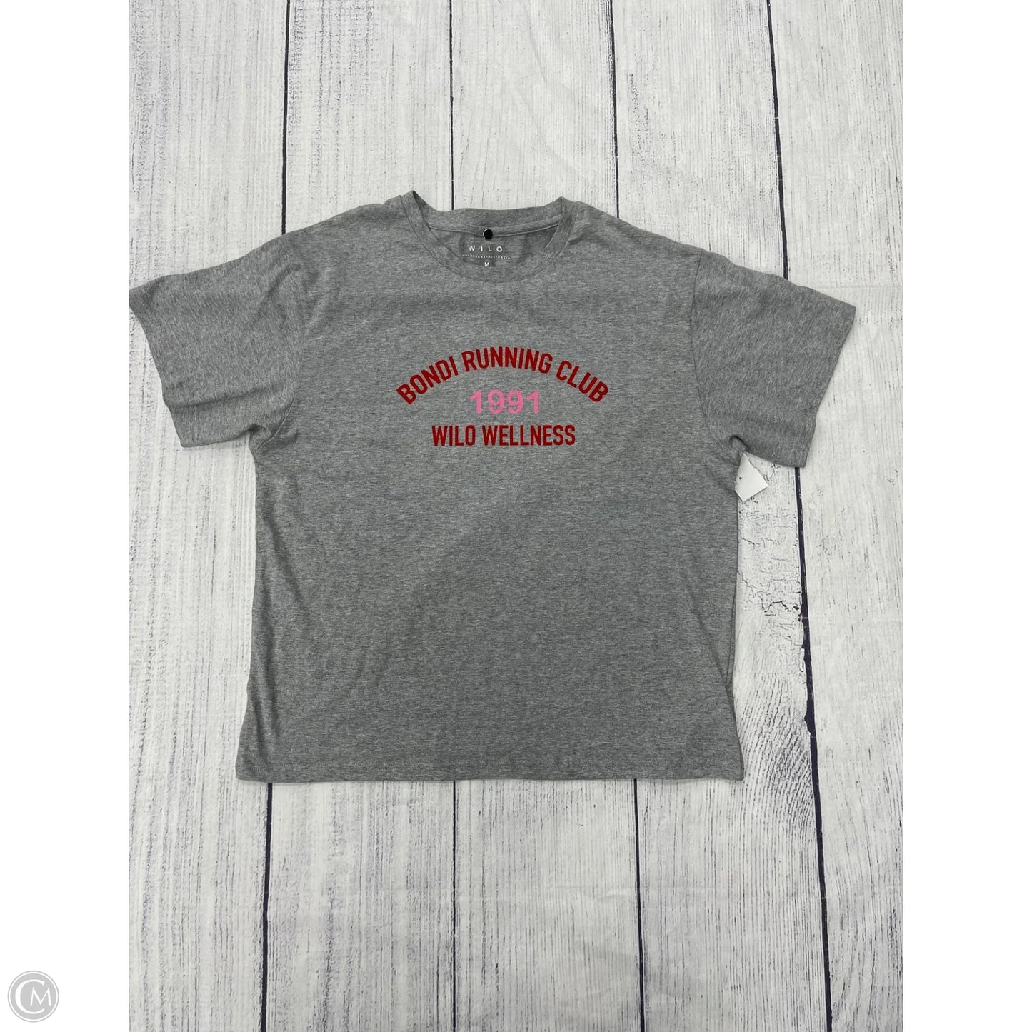 Top Short Sleeve Basic By Wilo In Grey, Size: M