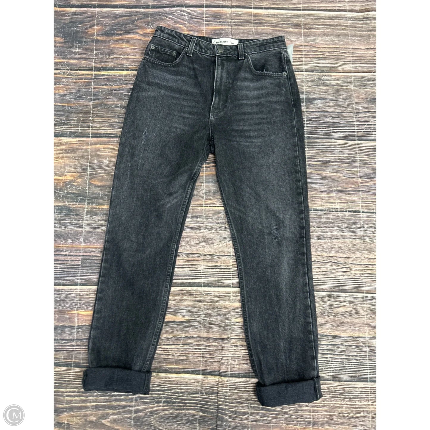 Jeans Straight By Reformation In Black, Size: 4