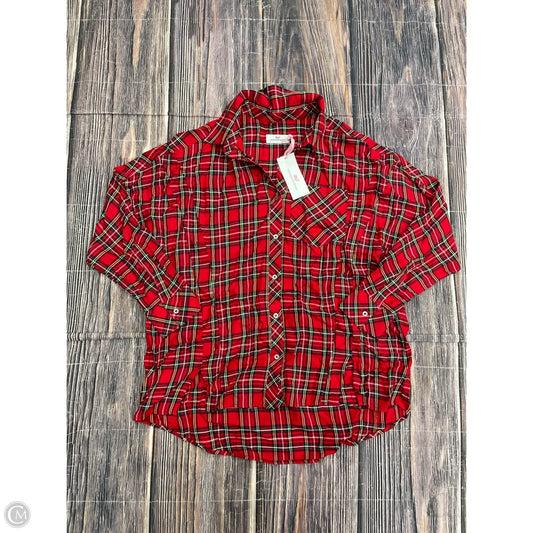 Top Long Sleeve By Vineyard Vines In Plaid Pattern, Size: Xs