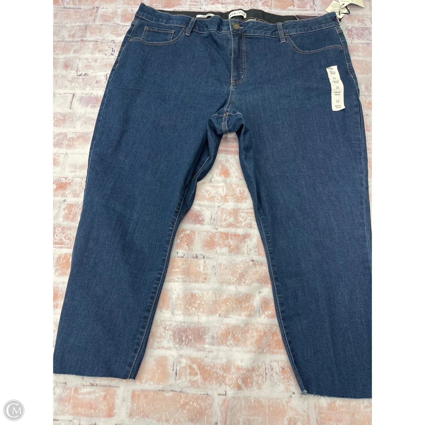 Jeans Skinny By Ava & Viv In Blue Denim, Size: 22