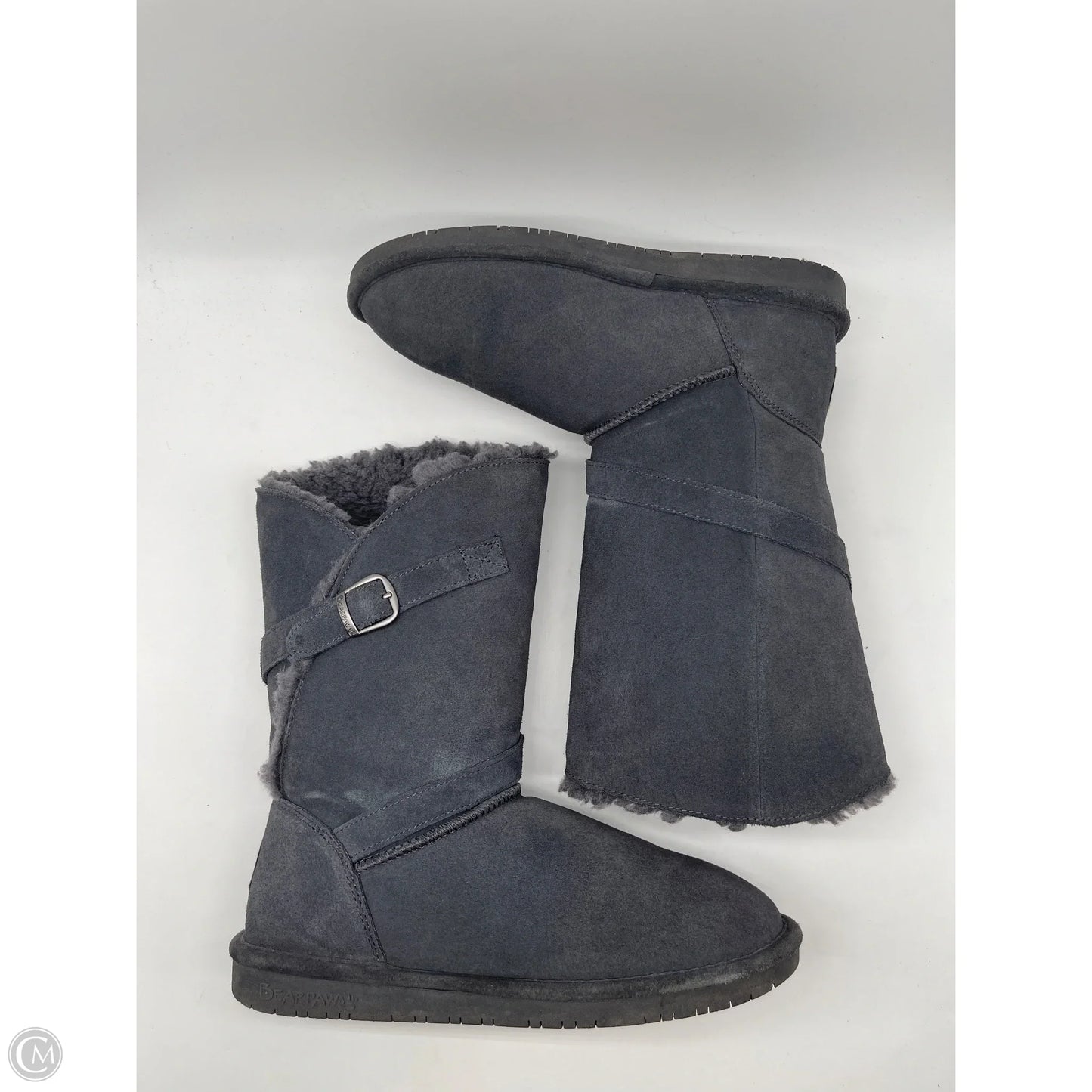 Boots Mid-calf Flats By Bearpaw In Grey, Size: 11