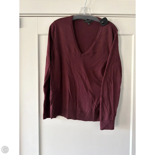 Top Long Sleeve By Banana Republic In Maroon, Size: L